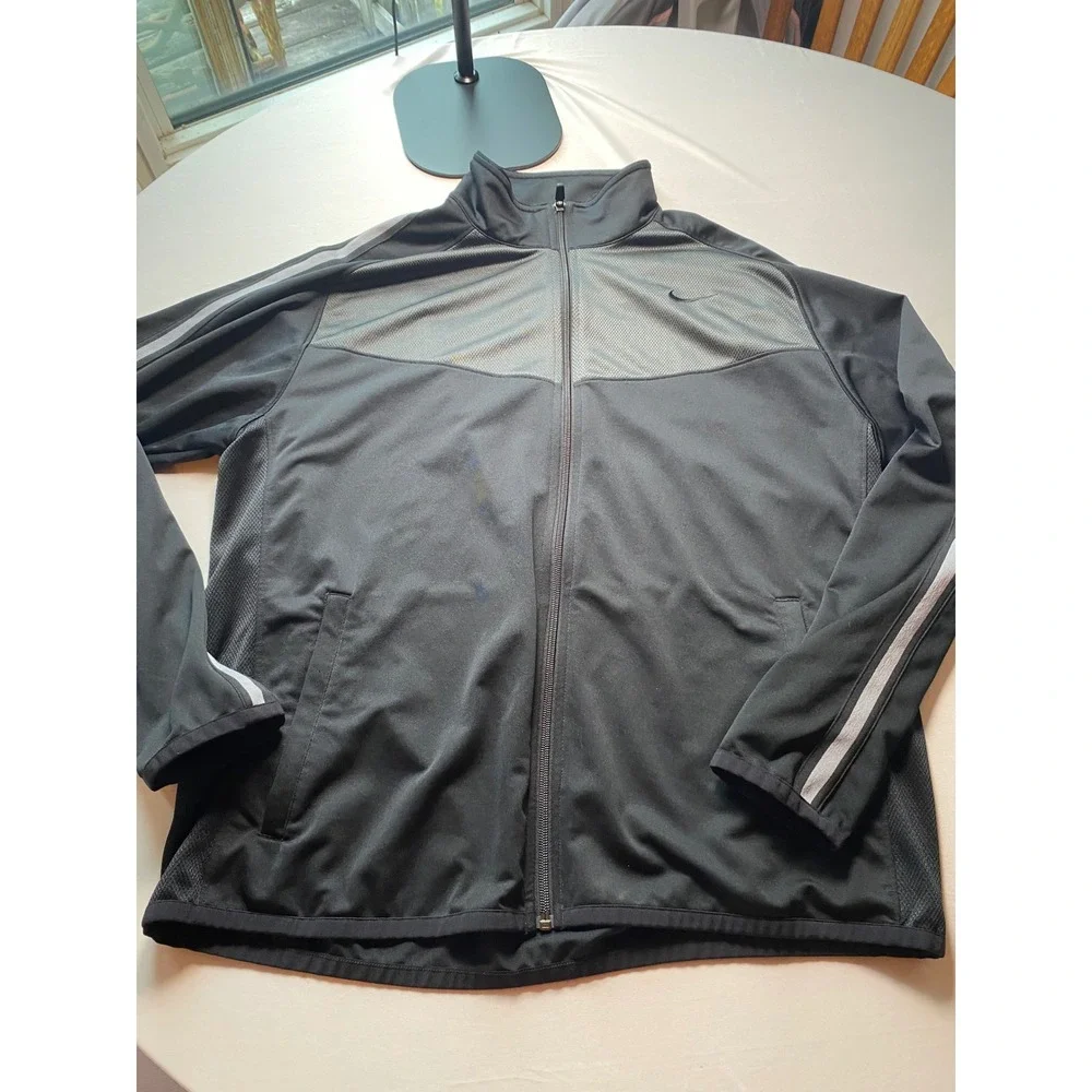 Nike Mens Full Zip Track Jacket Black Grey Mesh Panel 519534-011 XL